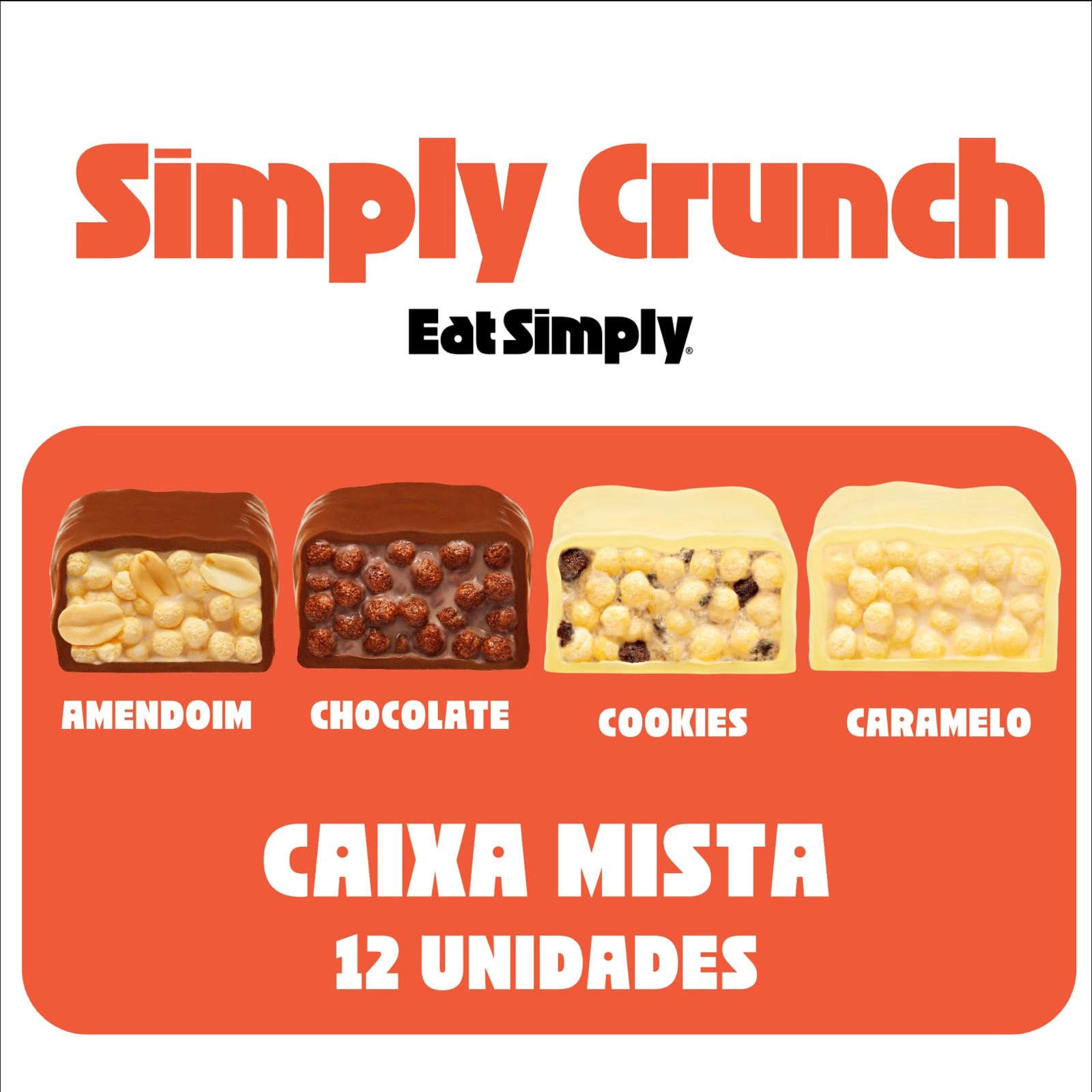 Display MISTO 12 - Simply Crunch Barra de Proteína Sabor AM + CH + CO + CA (12x45g)